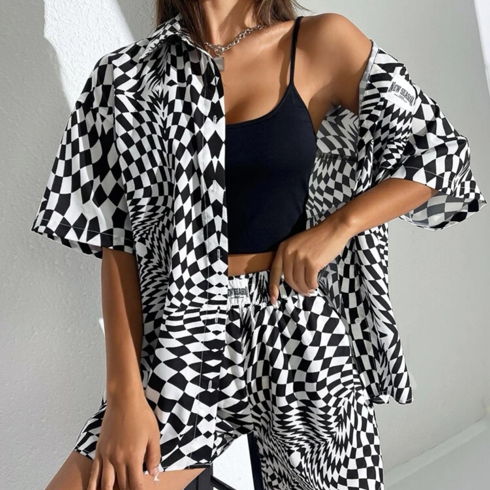 SHEIN Two piece checkered shorts set